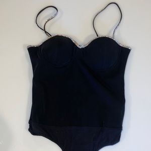 Rhinestone Bustier Bodysuit